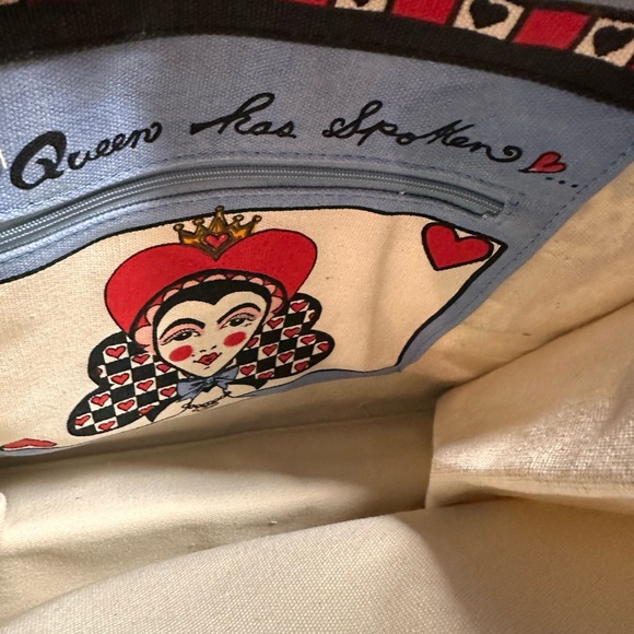 NWT Brighton In Love We Trust Promo Tote Bag Canvas Blue Leather Handles - Picture 9 of 15